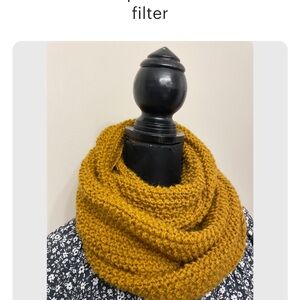 New Unisex Cozy Mustard Hand Knit Infinity Scarf